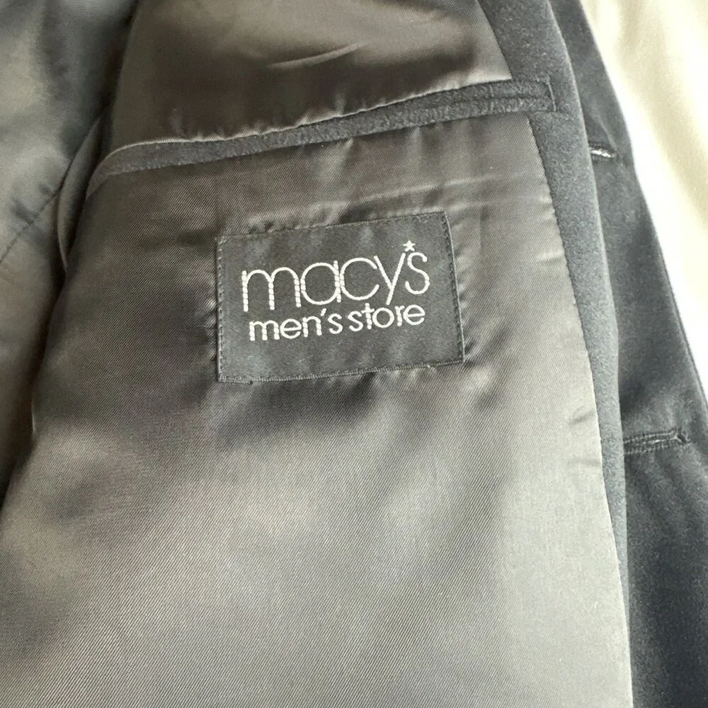 Alfani Men’s Black Micro Suede Blazer Jacket Size 42 Casual Sport Coat Macy's